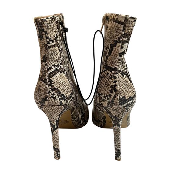 Express Snake Print Ankle Booties Size 7.5 NEW Party Neutral Holidays Date Night - Picture 5 of 9